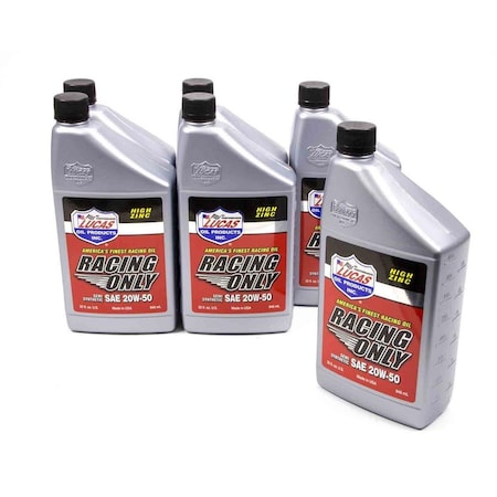 Lucas Oil 10306 20W50 Semi-Synthetic 1 qt. Racing Motor Oil - Set of 6, 6PK LUC10306-6